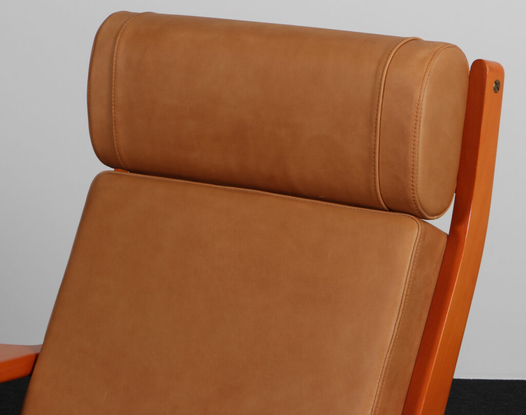 Hans J. Wenger højrygget lænestol, anilin læder. GE290A - Billede 6