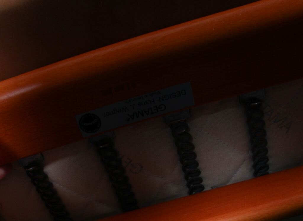 Hans J. Wenger højrygget lænestol, anilin læder. GE290A - Billede 4