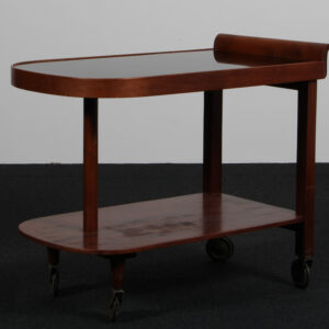 Art Deco serveringsvogn af mahogni, 1940'erne