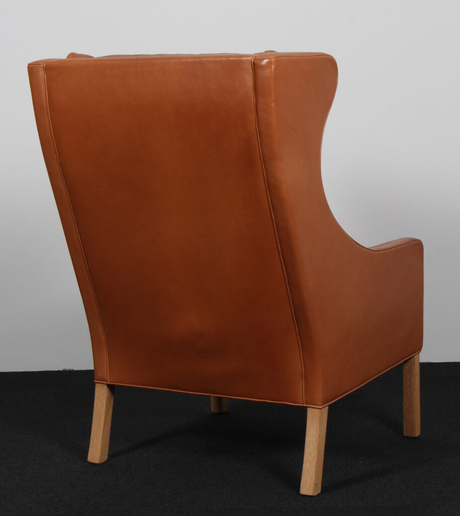 Børge Mogensen. Øreklapstol med skammel, model model 2204/2202. Original betrukket - Billede 3