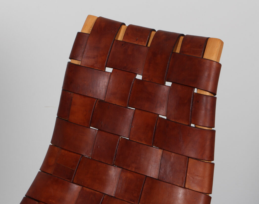 Yngve Ekström lænestol af kernelæder. Model Kurva 1950'erne - Billede 9