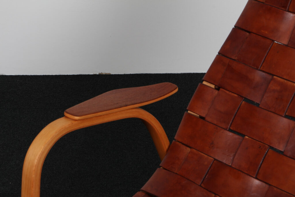 Yngve Ekström lænestol af kernelæder. Model Kurva 1950'erne - Billede 8