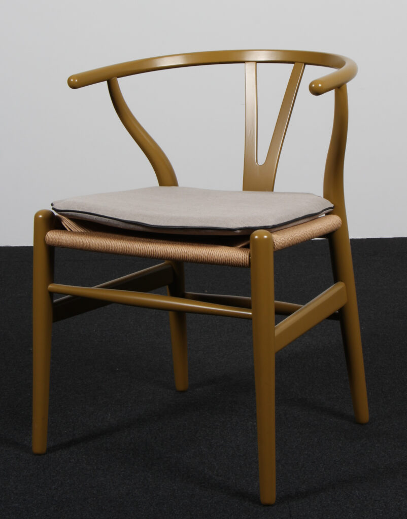 Hans J. Wegner Y stols hynde, model CH24 canvas og sort anilin læder
