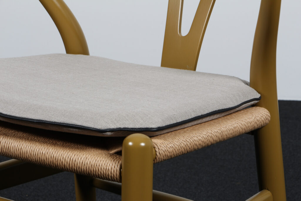 Hans J. Wegner Y stols hynde, model CH24 canvas og sort anilin læder - Billede 5