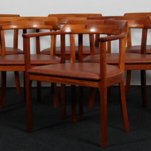 Rigmor Andersen og Annelise Bjørner. Seks armstole af mahogni, model 'KA'
