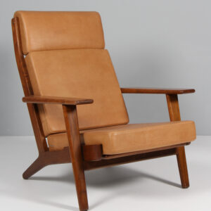 Hans J. Wenger højrygget lænestol, anilin læder. GE290A