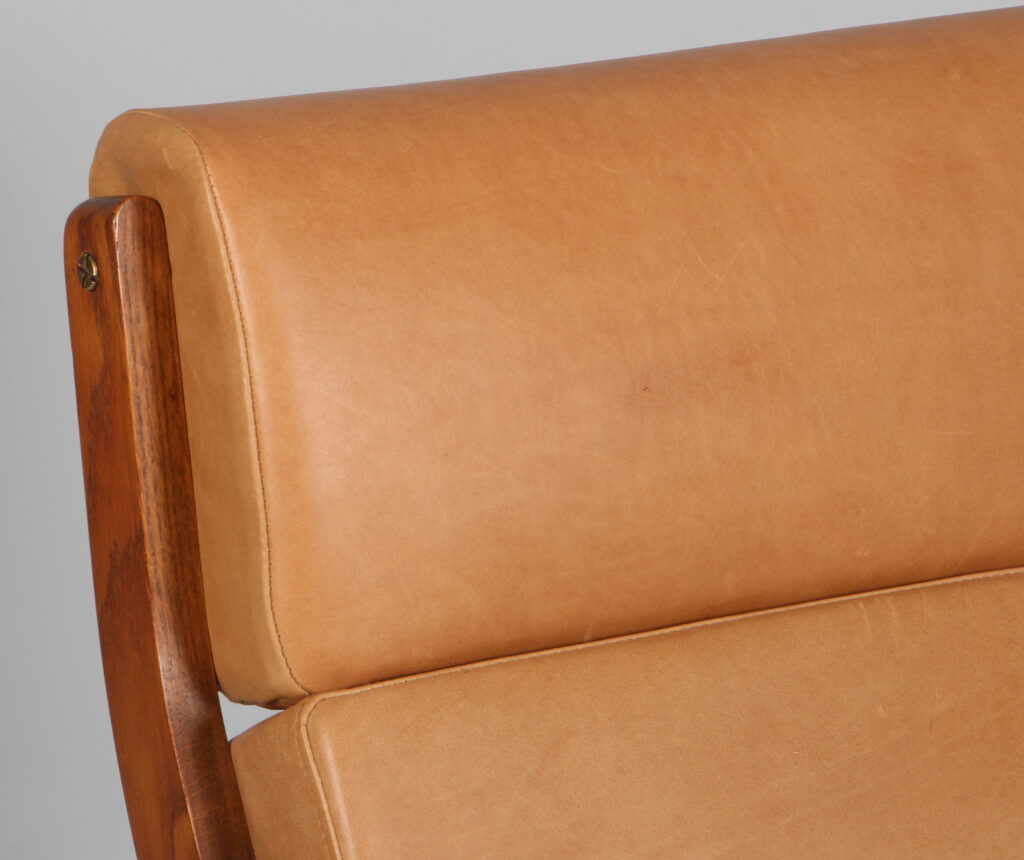 Hans J. Wenger højrygget lænestol, anilin læder. GE290A - Billede 7