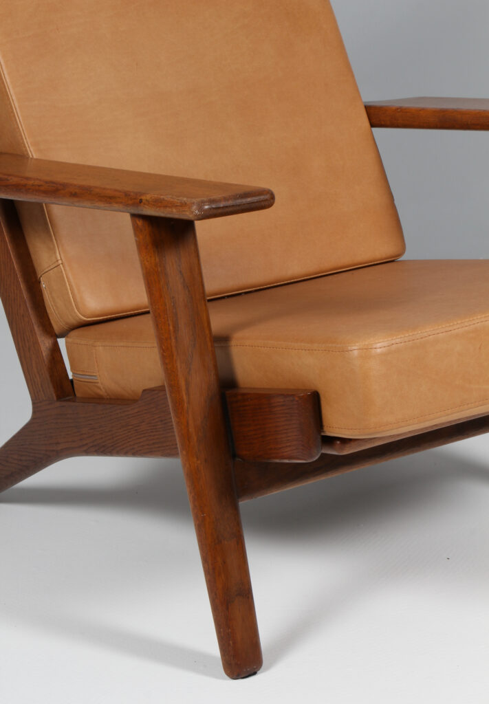 Hans J. Wenger højrygget lænestol, anilin læder. GE290A - Billede 6