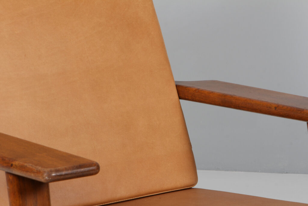 Hans J. Wenger højrygget lænestol, anilin læder. GE290A - Billede 5