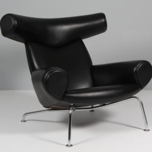 Hans J. Wegner Lænestol, model Ox Chair, Original betrukket
