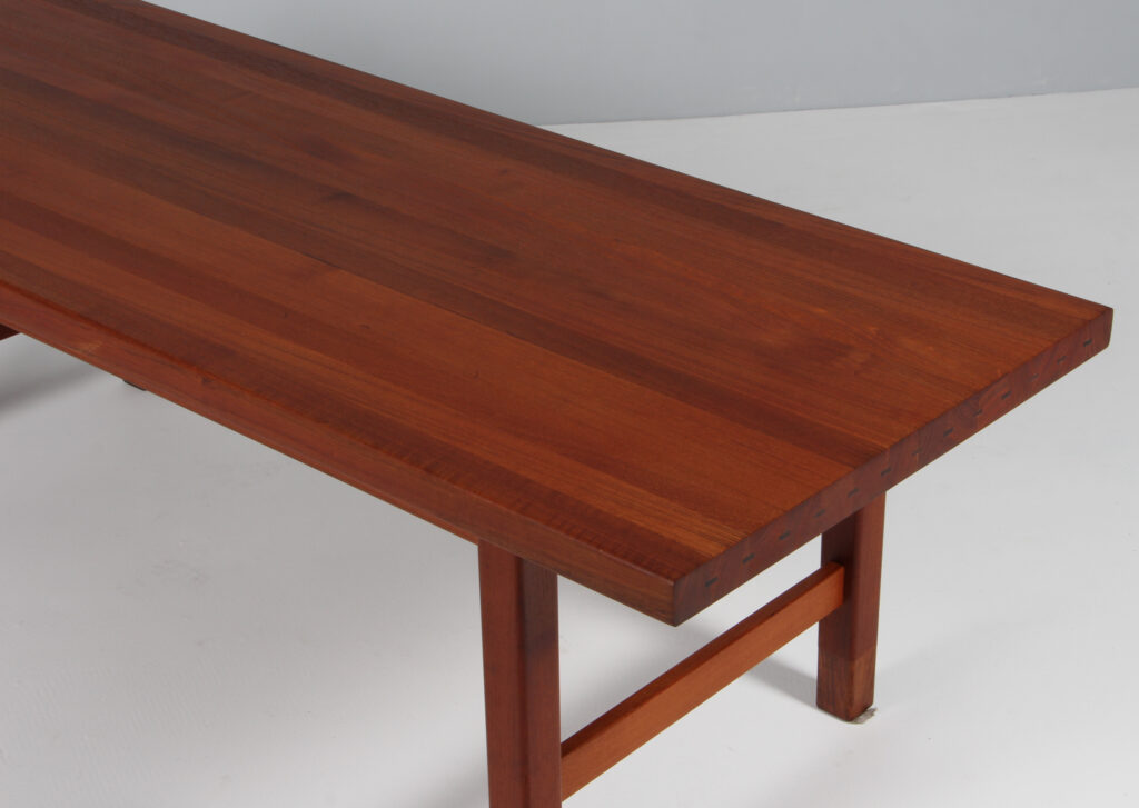 Dansk Snedkermester sofabord af massiv teak og palisander - Billede 6