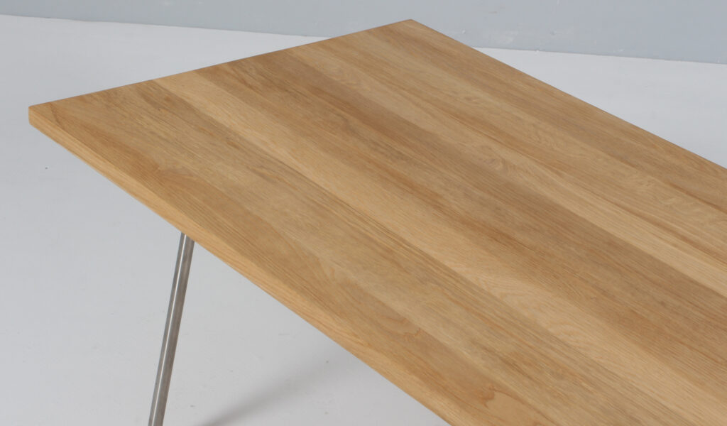 Hans J. Wegner sofabord af massiv eg og stål. CH413 - Billede 7