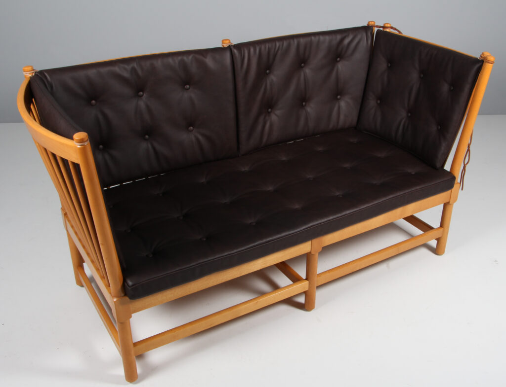 Børge Mogensen Tremmesofa stel af bøg og anilin læder. Model 1789 - Billede 2
