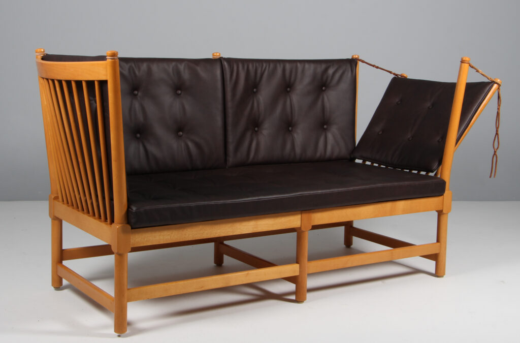Børge Mogensen Tremmesofa stel af bøg og anilin læder. Model 1789 - Billede 4