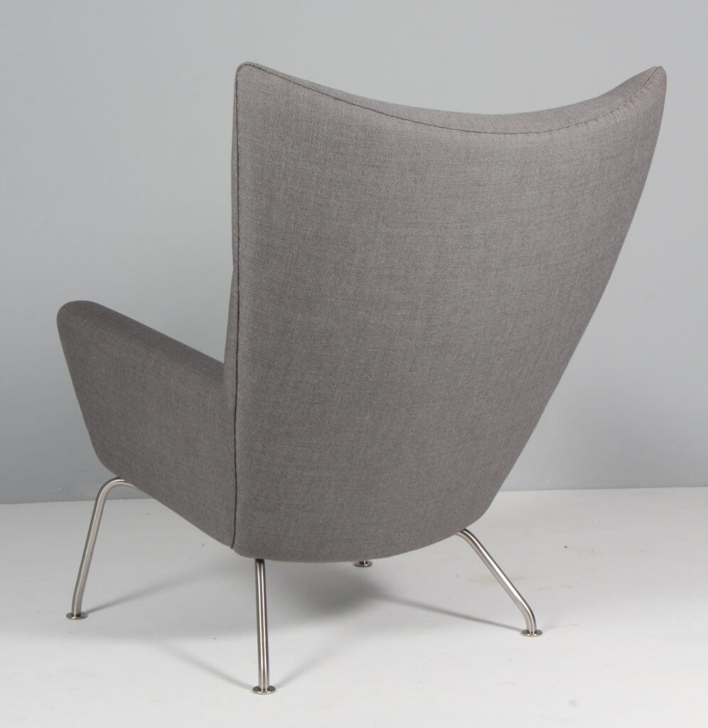 Hans J. Wegner Wing Chair, original betrukket - Billede 3
