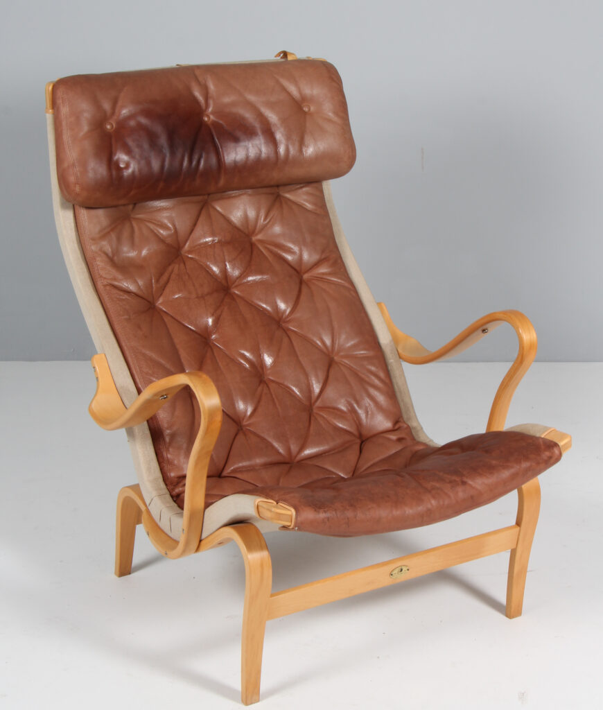 Bruno Mathsson Pernilla lænestol, bøg og læder. Jubilæums udgave - Billede 2