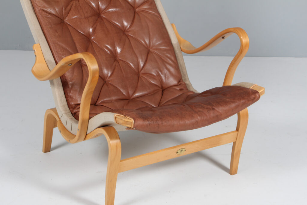 Bruno Mathsson Pernilla lænestol, bøg og læder. Jubilæums udgave - Billede 9