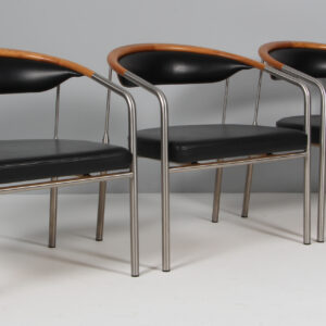 Henrik Tengler lounge stole af valnød og læder, Chairman