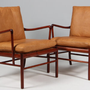 Ole Wanscher Colonial lænestol af mahogni og anilin læder, model PJ149