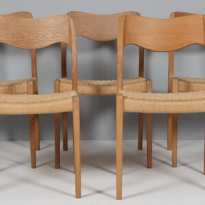 N. O. Møller sæt på fem stole af eg, model 71