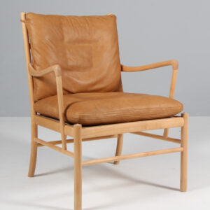 Ole Wanscher Colonial lænestol af ask og anilin læder, model PJ149