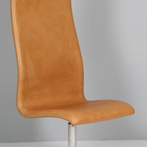 Arne Jacobsen højrygget Oxford stole, nybetrukket anilin læder