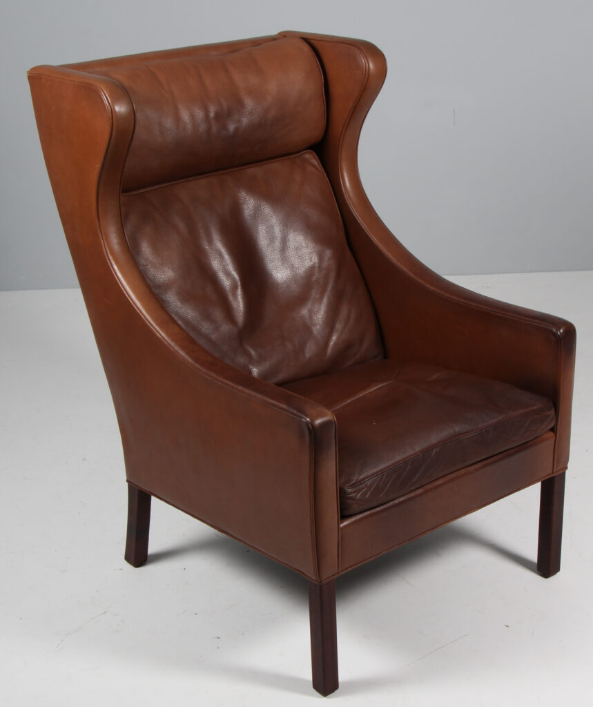Børge Mogensen øreklapstol, original betrukket. Model 2204 - Billede 2