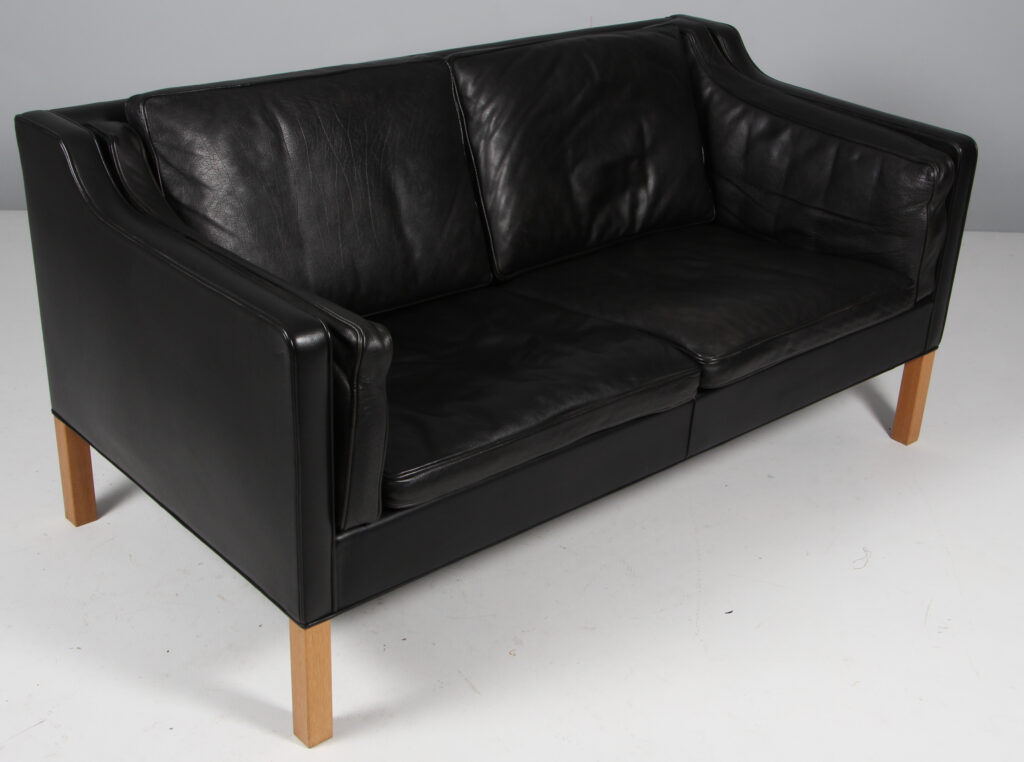 Børge Mogensen. Fritstående to pers. sofa, model 2212. Original betrukket - Billede 2