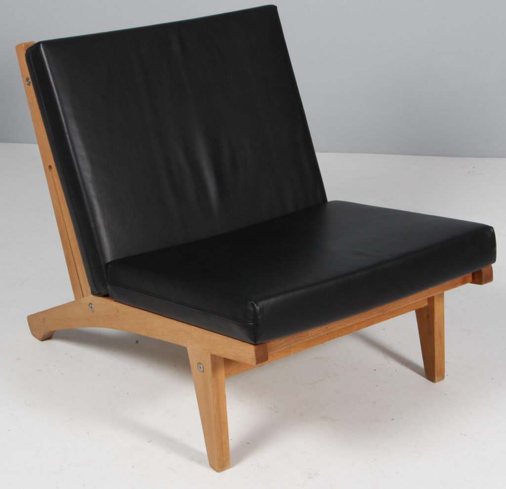 Hans J. Wegner lænestol model GE370, eg samt anilin læder - Billede 2