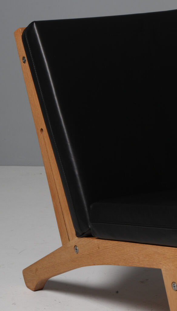 Hans J. Wegner lænestol model GE370, eg samt anilin læder - Billede 6