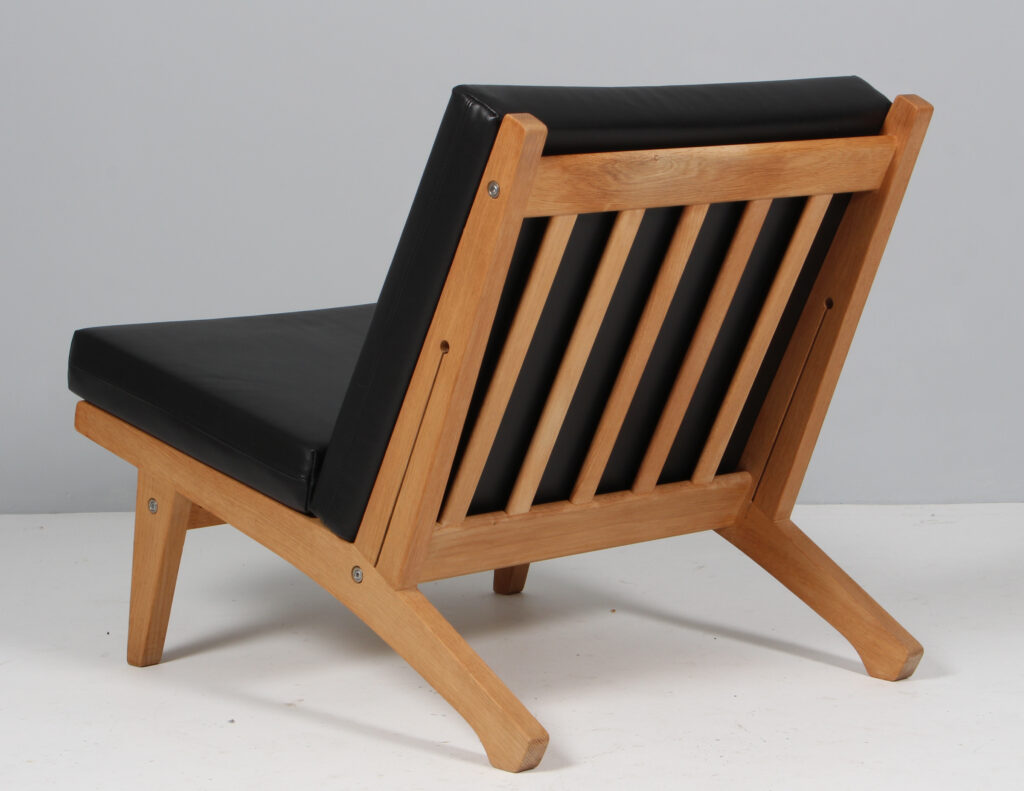 Hans J. Wegner lænestol model GE370, eg samt anilin læder - Billede 3