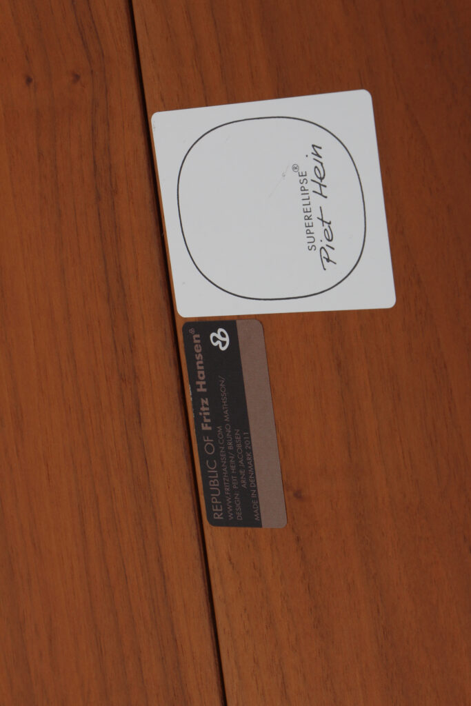 Piet Hein & Bruno Mathsson super ellipse bord med plader. 2011 - Billede 7