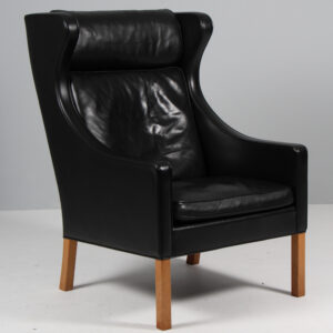 Børge Mogensen øreklapstol, original betrukket. Model 2204