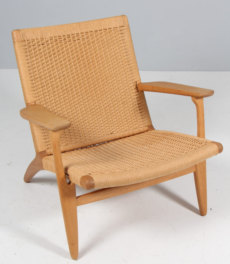 Hans J. Wegner vintage lænestol af sæbebehandlet eg, model CH25 - Billede 2