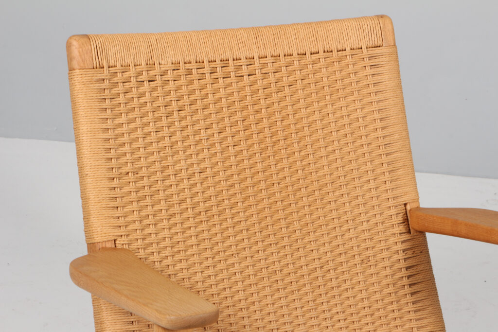 Hans J. Wegner vintage lænestol af sæbebehandlet eg, model CH25 - Billede 7