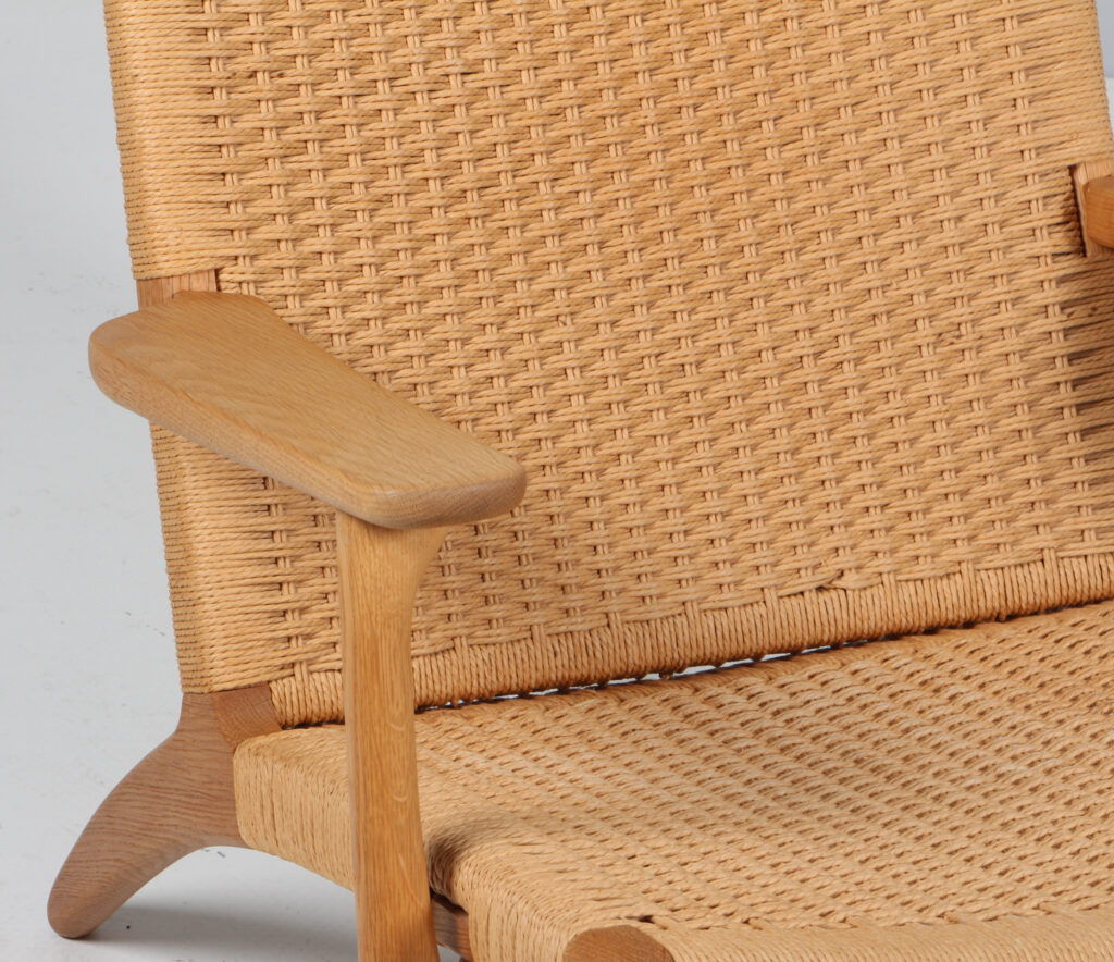 Hans J. Wegner vintage lænestol af sæbebehandlet eg, model CH25 - Billede 6