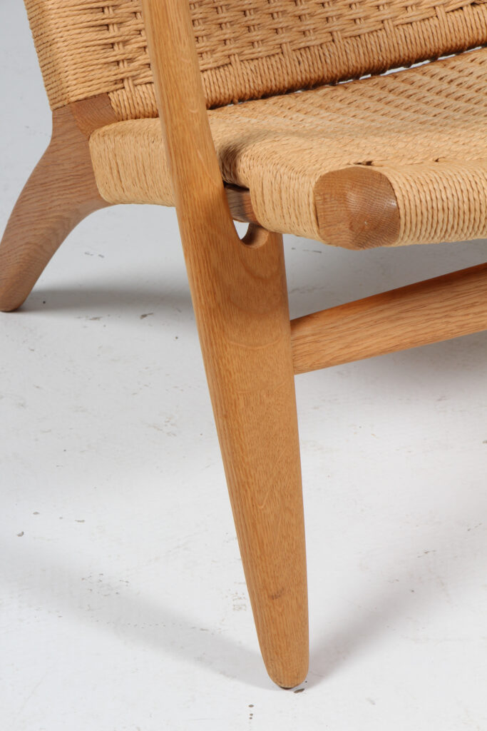 Hans J. Wegner vintage lænestol af sæbebehandlet eg, model CH25 - Billede 4