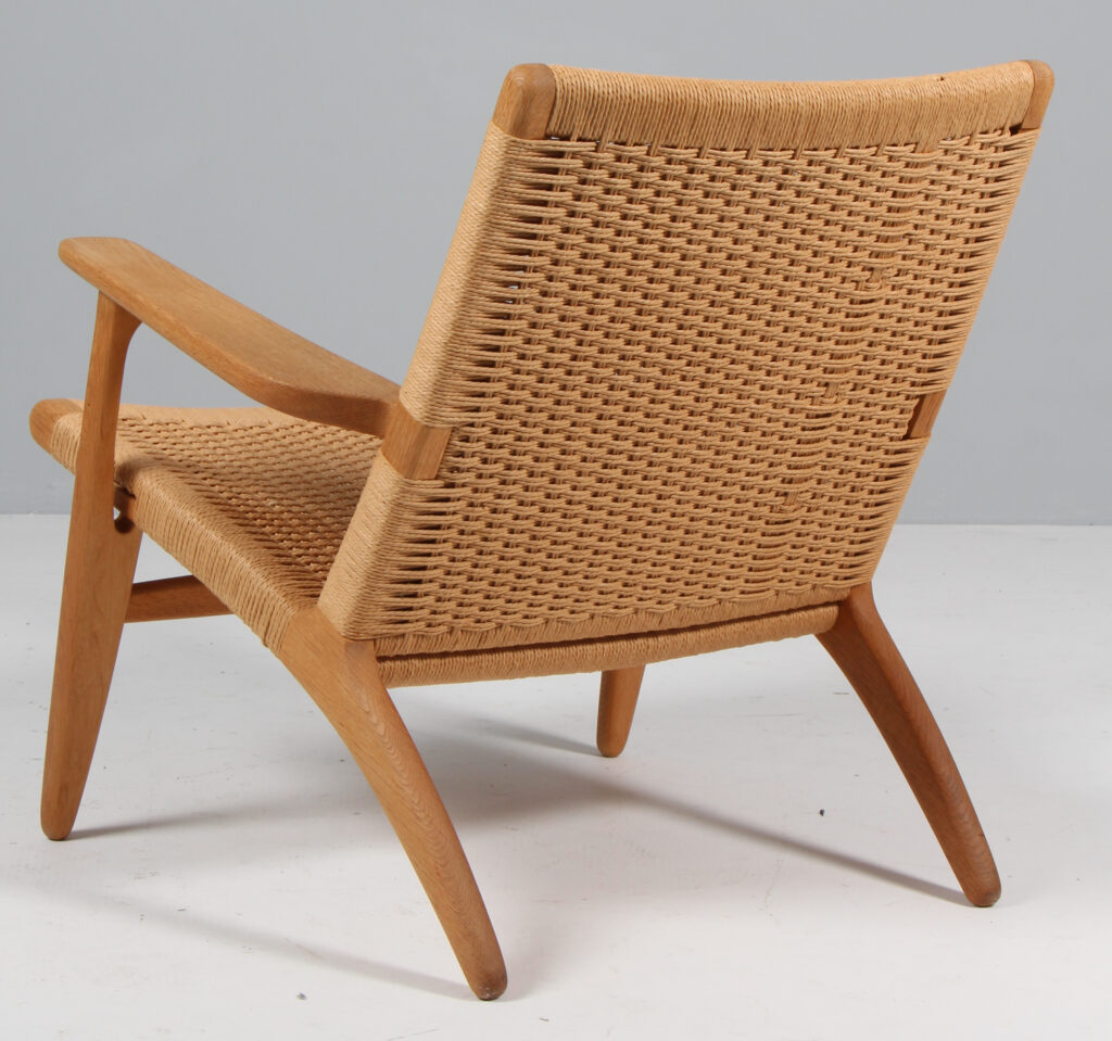 Hans J. Wegner vintage lænestol af sæbebehandlet eg, model CH25 - Billede 3