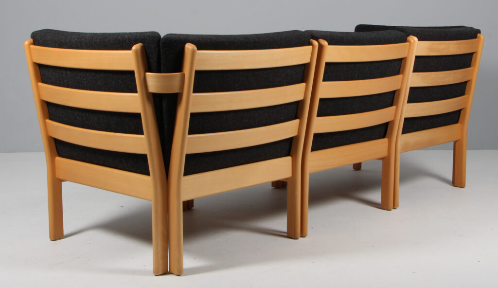 Hans J. Wegner modulsofa af bøg og Hallingdal uld, model GE280 - Billede 5