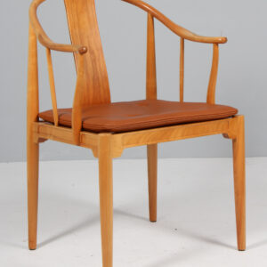 Hans J. Wegner kina stol af kirsebær og elegance anilin læder, model 4283