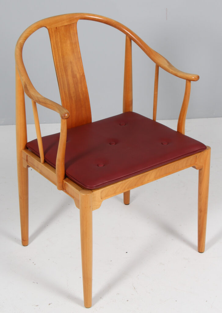 Hans J. Wegner kina stol af kirsebær og elegance anilin læder, model 4283 - Billede 2