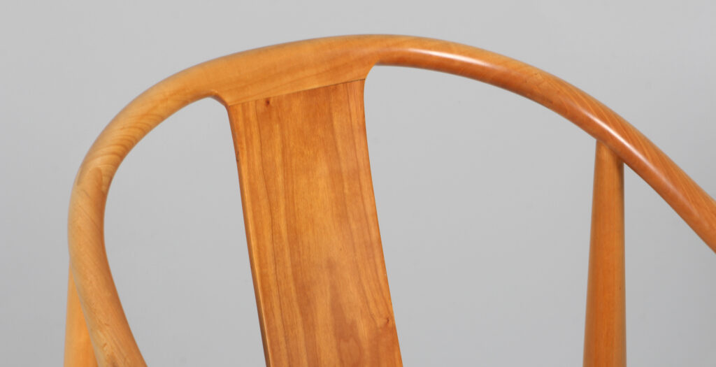 Hans J. Wegner kina stol af kirsebær og elegance anilin læder, model 4283 - Billede 6