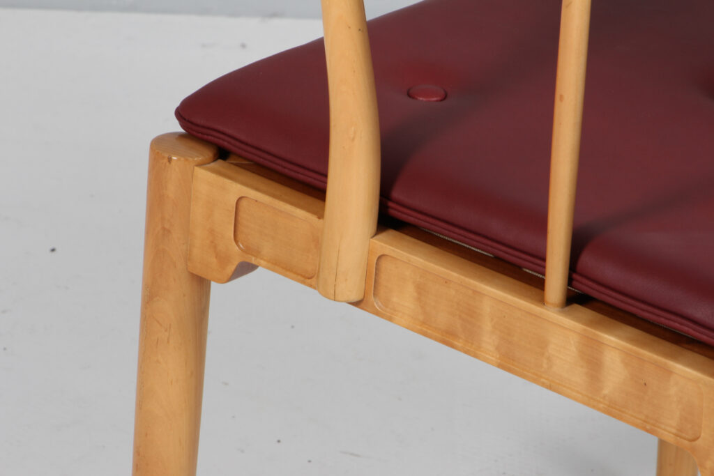 Hans J. Wegner kina stol af kirsebær og elegance anilin læder, model 4283 - Billede 3