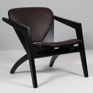 Hans J. Wegner butterfly lænestol, anilin læder, model GE460