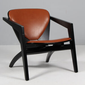 Hans J. Wegner butterfly lænestol, anilin læder, model GE460