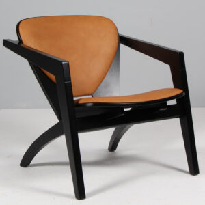 Hans J. Wegner butterfly lænestol, anilin læder, model GE460