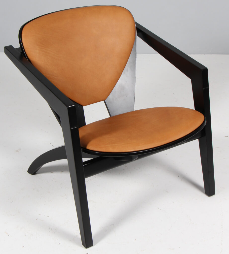 Hans J. Wegner butterfly lænestol, anilin læder, model GE460 - Billede 2