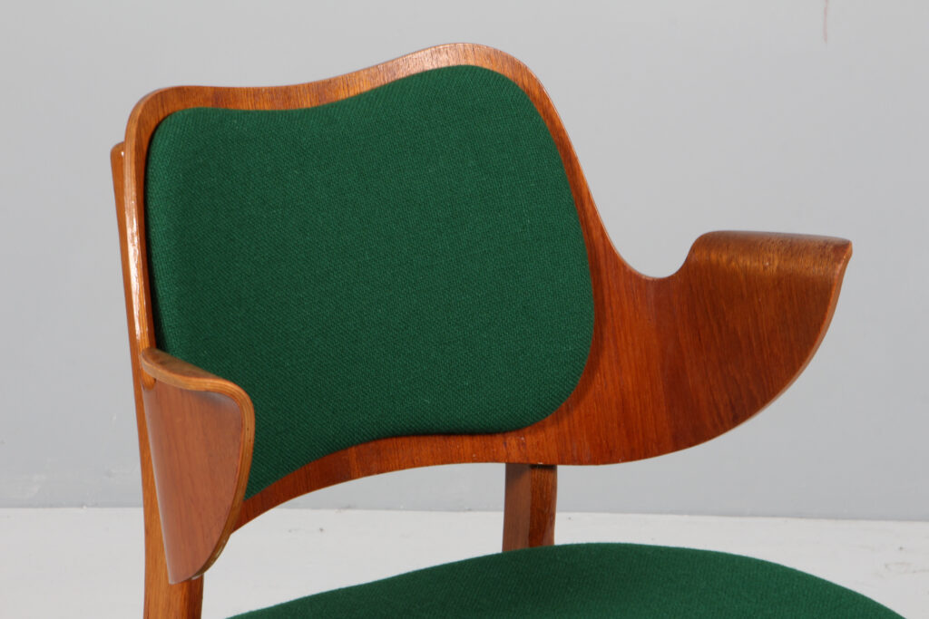 Hans Olsen armstol af teak, eg og stof. Model 107. - Billede 7