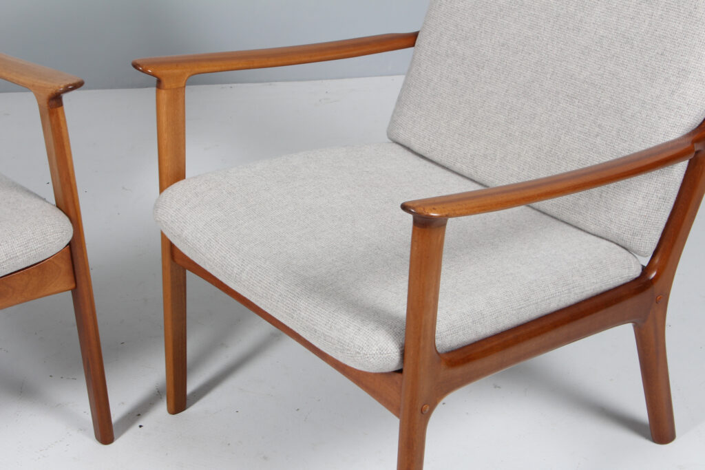 Ole Wanscher. Par armstole model PJ112. Mahogni og uld - Billede 5