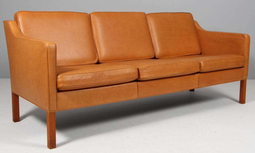 Børge Mogensen tre personers sofa model 2423, anilin læder
